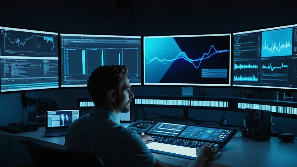 A creator directing one connected AI workspace for image, video, music, and design production