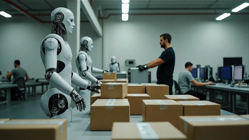 Humanoid robot moving from a flashy technology demonstration into repetitive factory work