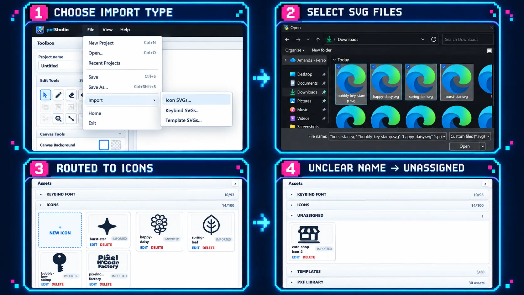 PXF Studio SVG import options